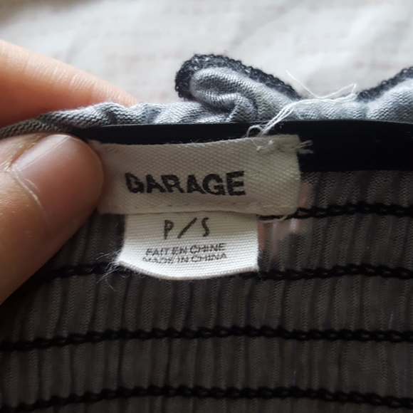 Garage black pink floral off the shoulder romper - Picture 3 of 6